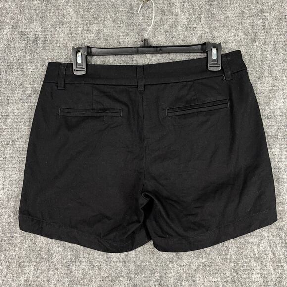 J Crew Womens Classic Chino Shorts 4 Black Cotton Slant Pockets‎ Zip Close - Picture 2 of 11